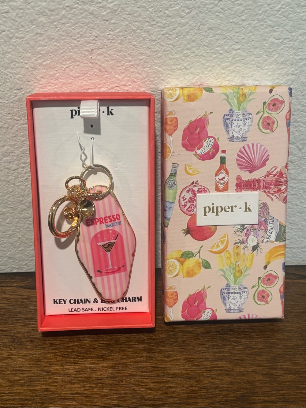 piper-k Pink Espresso Martini Key Chain & Bag Charm
